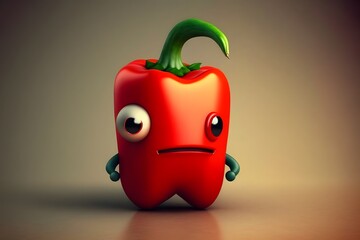 cute capsicum character created using AI Generative Technology