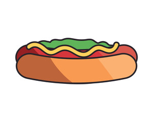 flat classic hot dog