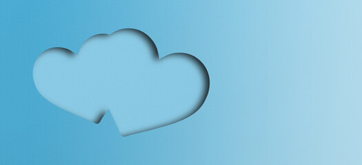 light blue paper Cut into a heart shape, Valentine's Day festival