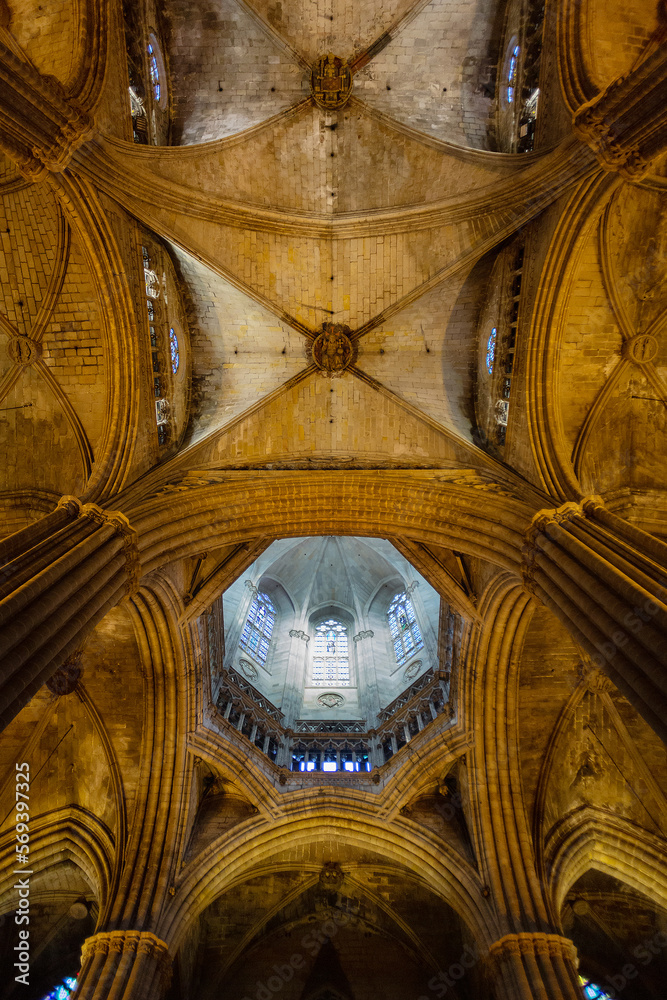 Canvas Prints detail of interior of barcelona cathedral