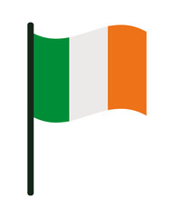 ireland flag in pole - obrazy, fototapety, plakaty