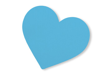 light blue paper Cut into a heart shape isolated on a transparent background. valentine's day festival