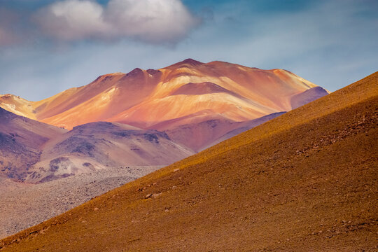Volcanic landscape in Bolivia altiplano near Chilean atacama border, South America