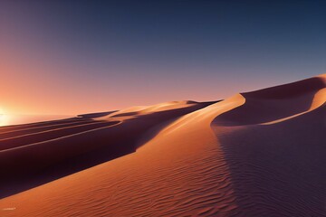 Fototapeta na wymiar sand dune sunset. Generative AI