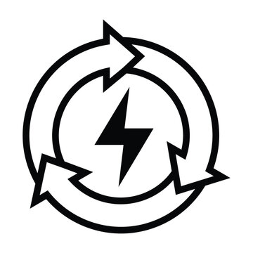 Renewable sustainable energy line art vector icon for apps and websites