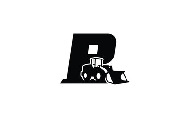 P Logo with loader letter concept for template