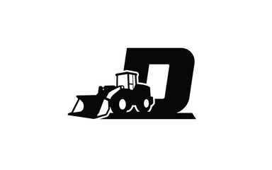 D Logo with loader letter concept for template