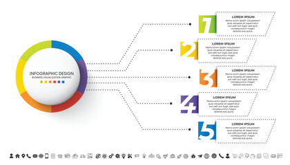 Steps business data visualization timeline process infographic template design with icons