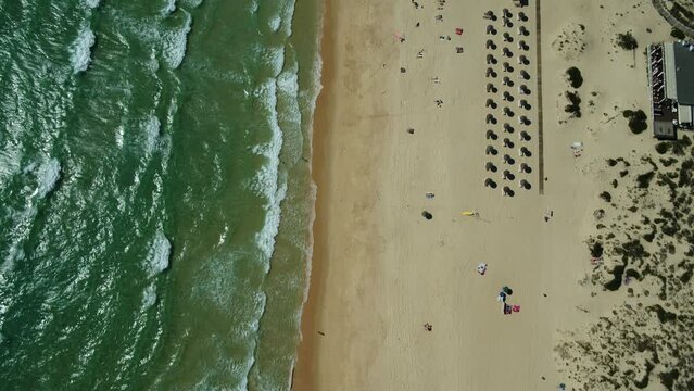 Beach and Waves Aerial in Portugal 4K 02
