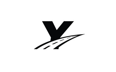 Y Logo letter with ROAD concept for template 