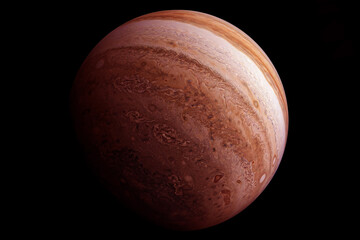 Planet Jupiter on a dark background. Elements of this image furnished by NASA