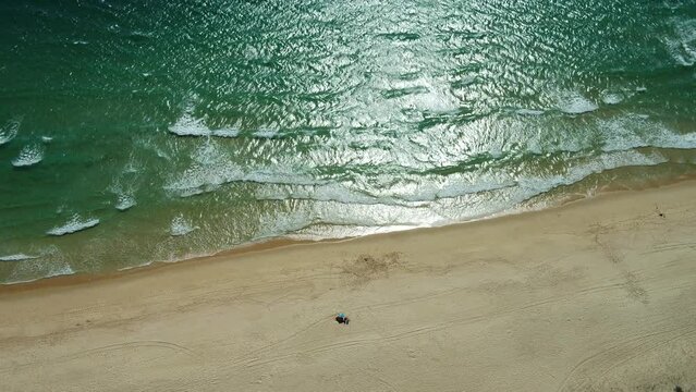Beach and Waves Aerial in Portugal 4K 03