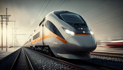 panning high speed rail created by generative AI