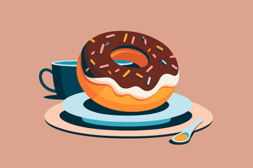 Donut and cup of coffee