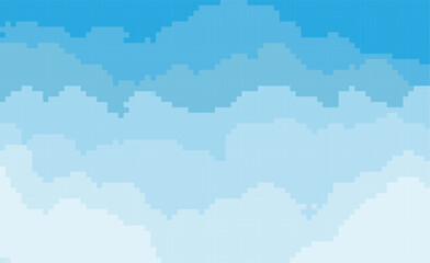 blue sky background in pixel art style