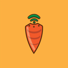 Carrot Signal Logo Vector Illustration.