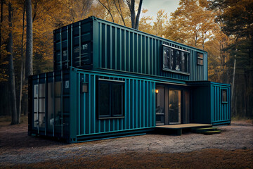  Grid Shipping Container Home, Generative AI