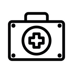 First Aid Box icon on white background. Medical Icons. Linear style sign for mobile concept and web design. Vector Illustration