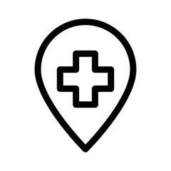 Obraz premium location, pin, pointer icon on white background. Medical Icons. Linear style sign for mobile concept and web design. Vector Illustration