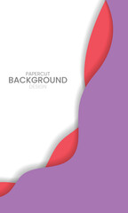 Vertical background 3D abstract background and paper cut shapes.