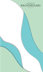 Vertical background 3D abstract background and paper cut shapes.