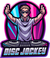 Disc Jockey esport mascot © Visink.art