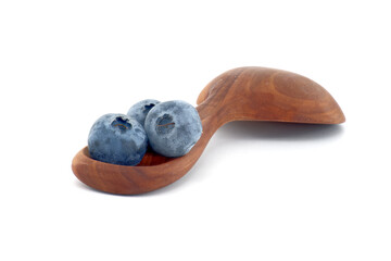 Fresh blueberries over white background