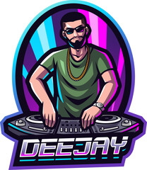 Disc Jockey esport mascot © Visink.art