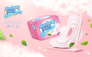 Foto op Canvas 3D natural sanitary pad poster ad © MITstudio