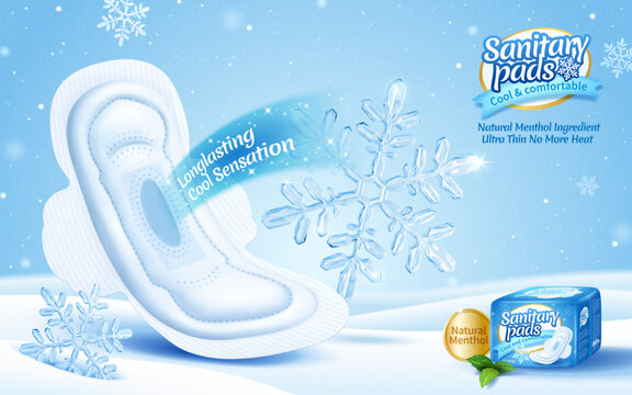 3D cool sanitary pad poster ad