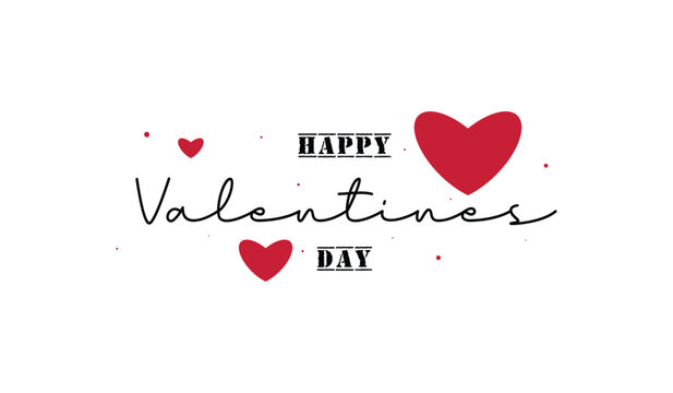 Happy Valentines Day typography Vector poster with handwritten calligraphy text