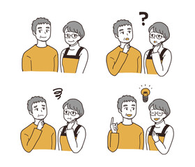 高齢夫婦の表情4点セット2