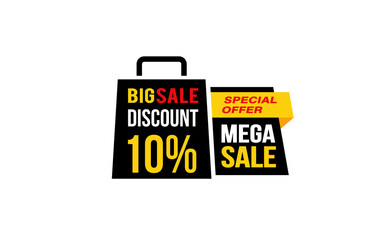 Obraz premium 10 Percent MEGA SALE offer, clearance, promotion banner layout with sticker style.