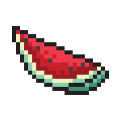 watermelon pixel style isolated on white background