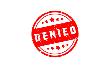DENIED stamp rubber with grunge style on white background