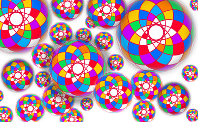 Abstract Background with Colorful Balls. Vector Illustration. Christmas Light Balls Decoration