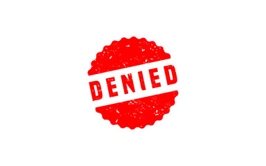 DENIED stamp rubber with grunge style on white background