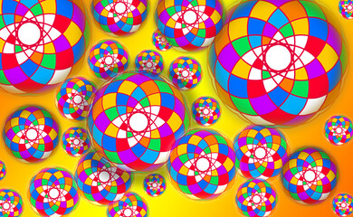 Abstract Background with Colorful Balls. Vector Illustration. Christmas Light Balls Decoration