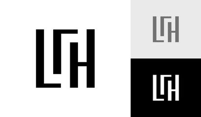 Letter LRH initial modern monogram logo design vector