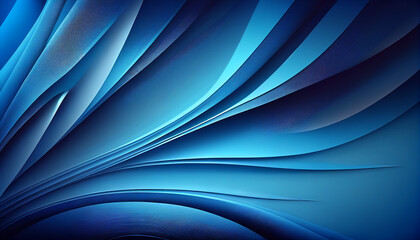 Fototapeta premium Swirling blue abstract background with 3d waves. Generative AI