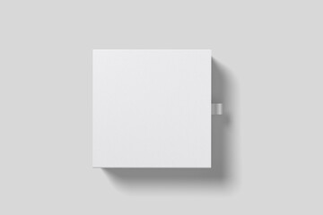 Realistic  Square Gift box mockup top view angle Blank