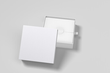 Realistic elegant opened Square Gift box mockup Blank