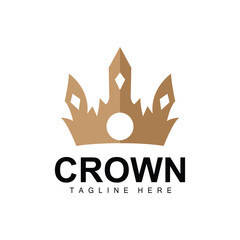 Crown Logo, Royal Design, Throne Holder King And Queen, Vector Icon Brand Product Template Simple Template