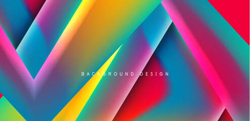 Futuristic triangle vector abstract background with colorful fluid gradients