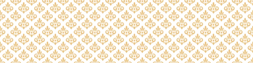Gordijnen Seamless gold ornament on a white background. Illustration for backgrounds, banners, advertising and creative design © Pavel