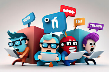 Fototapeta premium Business teamwork concept. 3d illustration. Cartoon characters