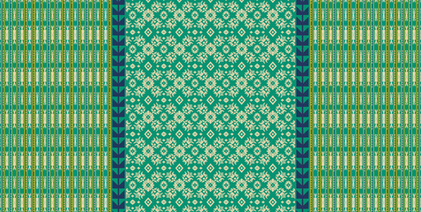 African Ikat paisley embroidery.geometric ethnic oriental seamless pattern traditional on white background.Aztec style abstract vector illustration.design for texture,fabric,clothing,wrapping,carpet.