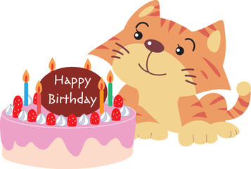 猫とバースデーケーキ