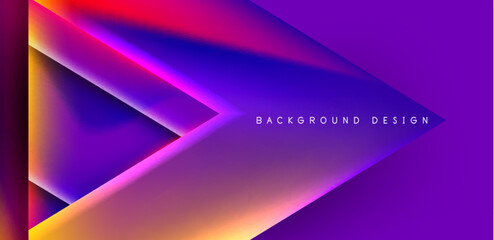 Futuristic triangle vector abstract background with colorful fluid gradients
