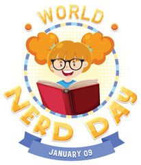 World nerd day banner design